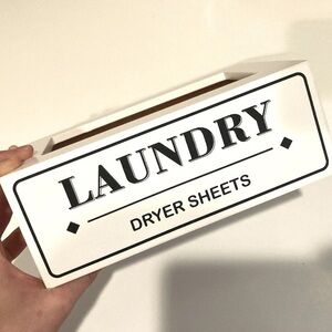 NWOT Minimalist Natural Wood Laundry Dryer Sheets Box - Modern Farmhouse Decor